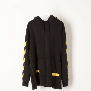 Used Medium Off White Diagonal Arrows Black Hoodie